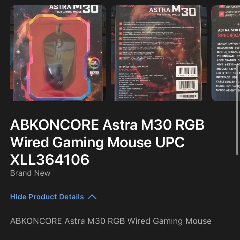 Black Gaming Mouse with RGB Spectrum